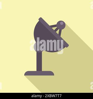 Large satellite dish is searching for a signal against a yellow background Stock Vector
