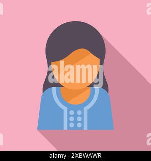 Faceless female character is representing a company or a brand, avatar for a forum Stock Vector