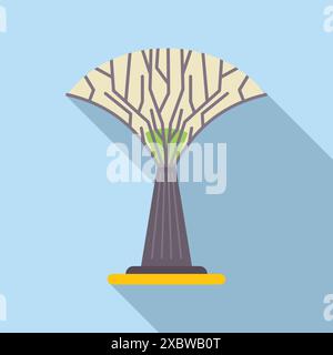 Minimalist illustration of supertree grove, a famous landmark in singapore Stock Vector