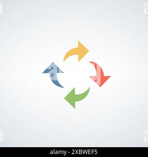 Four circular arrows, loading, refresh, sync concept vector icon. Infographic circles. Stock vector illustration isolated Stock Vector