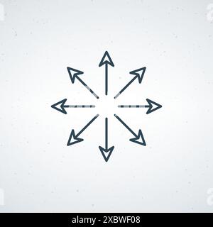 Spreading outward arrows icon. Distribution arrows. Stock vector illustration isolated Stock Vector