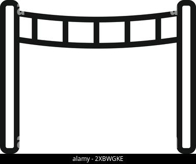 Simple line icon of a finish line, symbolizing achievement, victory and the end of a competition Stock Vector