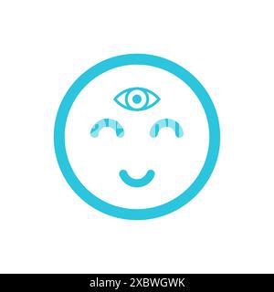 Intuition, third eye icon, isolated on white background, from blue icon set Stock Vector