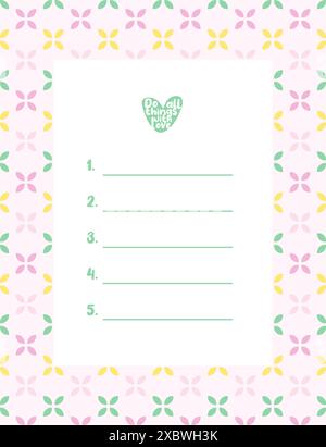 To do list, template. Printable Stock Vector