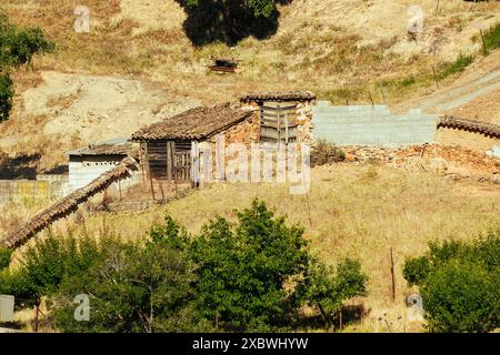 Privately owned farm on the mountainside, Sierra Madrona Stock Photo