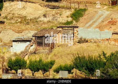 Privately owned farm on the mountainside, Sierra Madrona Stock Photo