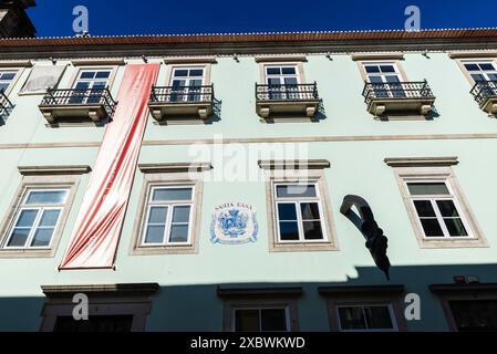 Oporto, Portugal - November 24, 2023: Facade of the Misericordia museum or MMIPO in Oporto or Porto, Portugal Stock Photo