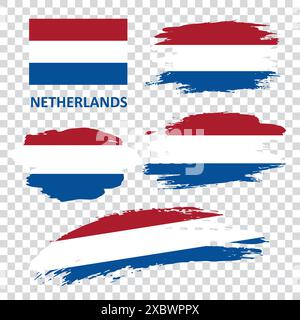 Set of flags of the Netherlands Stock Vector