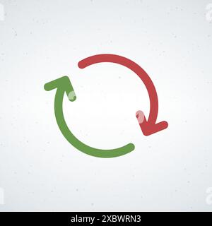 Cyclic rotation, recycling recurrence, renewal. Sync arrows, reload loop exchange concept Stock Vector