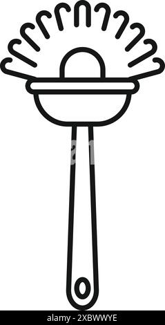 Line art drawing of a dish brush for cleaning dishes and keeping the kitchen sparkling Stock Vector