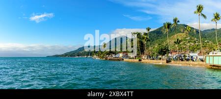 Waterfront of the city of Ilhabela on the north coast of Sao Paulo ...