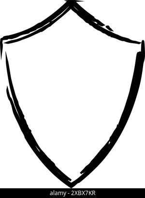 Frame shield texture element, outline border grunge shape icon ...