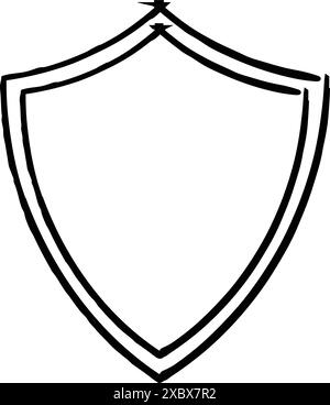 Frame shield texture element, outline border grunge shape icon ...