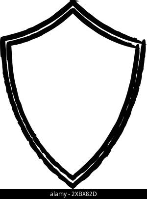 Frame shield texture element, outline border grunge shape icon ...