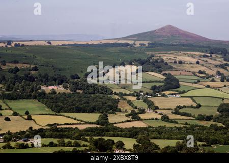 Sugar Loaf, Mynydd Pen-y-fal, is on the southern edge of the Black Mountains in Bannau Brycheiniog, the Brecon Beacons National Park Stock Photo