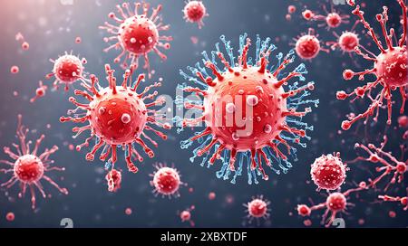 Abstract Microscopic View of Viruses Stock Photo