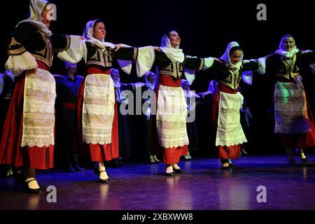 Odessa, Ukraine. 07th June, 2024. Greek Dance Ensemble (leader Grigorios Hnarakis) performs at the Jewish cultural center 'BEIT GRAND' Odessa is a multinational city with different religions, cultures, dance styles intertwined, oriental, ethnic and modern motifs all fused together by art and culture from people of different nationalities. (Photo by Viacheslav Onyshchenko/SOPA Images/Sipa USA) Credit: Sipa USA/Alamy Live News Stock Photo