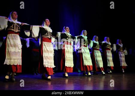 Odessa, Ukraine. 07th June, 2024. Greek Dance Ensemble (leader Grigorios Hnarakis) performs at the Jewish cultural center 'BEIT GRAND' Odessa is a multinational city with different religions, cultures, dance styles intertwined, oriental, ethnic and modern motifs all fused together by art and culture from people of different nationalities. (Photo by Viacheslav Onyshchenko/SOPA Images/Sipa USA) Credit: Sipa USA/Alamy Live News Stock Photo