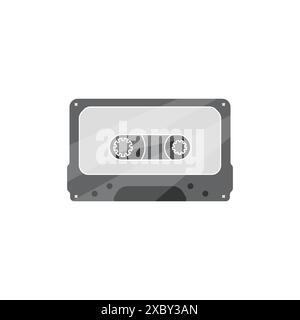 Vintage video cassette vector. Old video and audio tape player. Vintage music vector logo. Retro cassette on a white background vector. Outline of a t Stock Vector