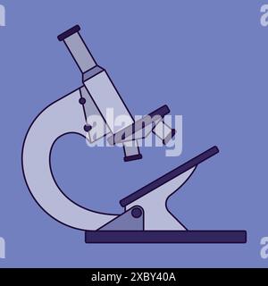 Microscope vector icon. Science lab microscope vector illustration. Lab microscope vector Stock Vector