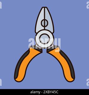 Metal Plier vector tool icon. Plier Claw Tool illustration. Crafting tool Plier Stock Vector