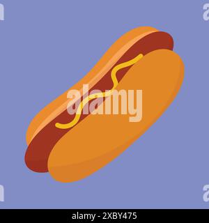 Hotdog vector icon. Hot Dog illustration cartoon. Flat hotdog design vector Stock Vector