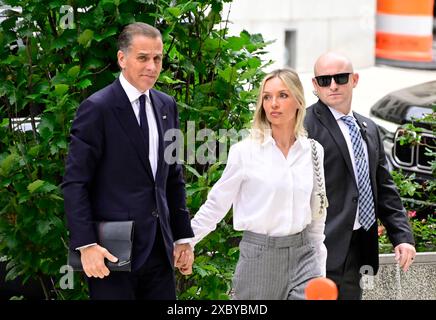 Wilmington, United States Of America. 11th June, 2024. Hunter Biden and Melissa Cohen Biden arrive at the J. Caleb Boggs Federal Building in Wilmington, Delaware for the seventh day of his trial on allegedly illegally possessing a handgun and lying about his drug use when he purchased the weapon in 2018, on Tuesday, June 11, 2024.Credit: Ron Sachs/CNP/Sipa USA for NY Post (RESTRICTION: NO Daily Mail. NO New York or New Jersey Newspapers or newspapers within a 75 mile radius of New York City.) Credit: Sipa USA/Alamy Live News Stock Photo
