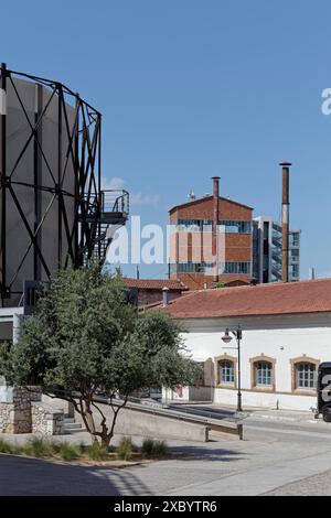 Athens Gasworks Industrial Monument from 1857, today the venue Technopolis City of Athens, Gazi district, Athens, Greece Stock Photo