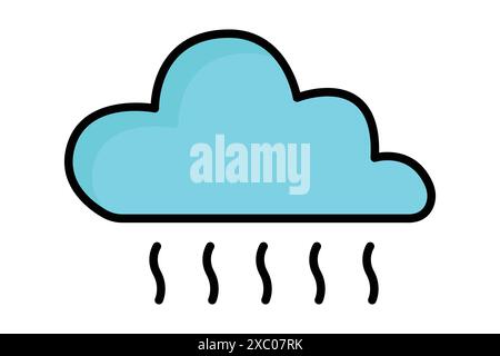 Rain icon. cloud with water drop. icon related to humidity. colored outline icon style. water elements vector illustration Stock Vector
