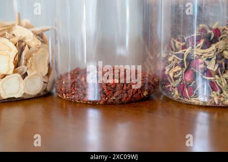 All kinds of Chinese herbal tea drink raw materials Stock Photo