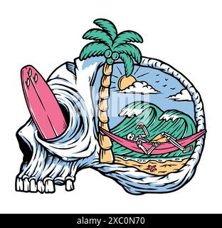 Thinking of relaxing on the beach Stock Vector