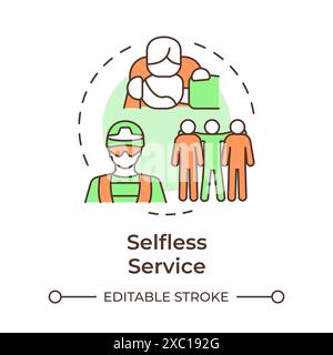 Selfless service multi color concept icon Stock Vector