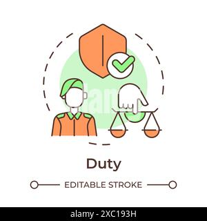 Soldiers duty multi color concept icon Stock Vector