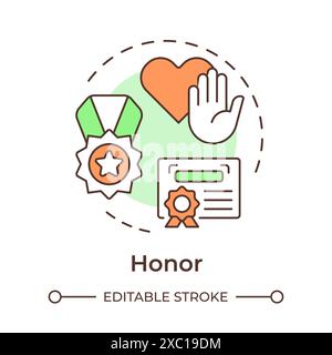 Soldiers honor multi color concept icon Stock Vector