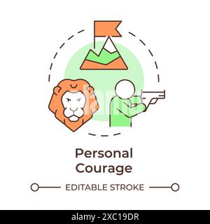Personal courage multi color concept icon Stock Vector