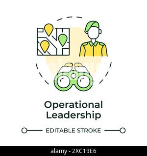 Operational leadership multi color concept icon Stock Vector
