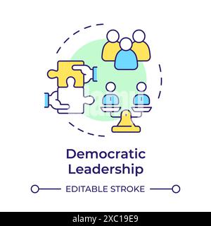 Democratic leadership multi color concept icon Stock Vector