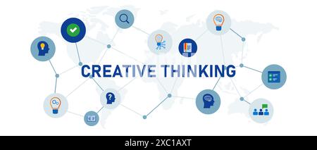 creative thinking solution inspiration idea knowledge creativity invention information Stock Vector