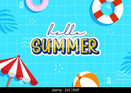 Summer sale banner cover template background. Summer swimming pool discount special offer. Stock Vector