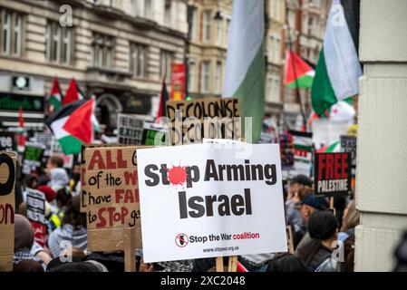 Pro-Palestinian protest in Central London on 08/06/2024, London, England, UK Stock Photo