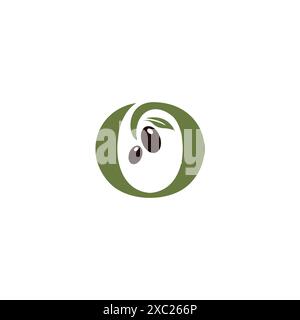 Letter O Olive Logo Design. Olive Oil Icon Stock Vector