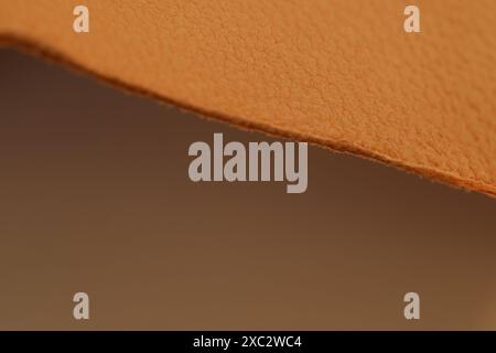 Premium natural leather orange, yellow, brown cut for crafting artisan leatherwork, , natural background for designer, Handmade goods, shoes and insol Stock Photo