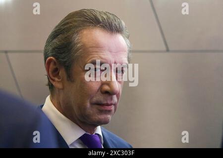 June 7, 2024, Saint Petersburg, Russia: Vladimir Mashkov, Soviet and Russian theater and film actor, theater director, film director, screenwriter, film producer, public figure at the St. Petersburg International Economic Forum 2024 (Credit Image: © Maksim Konstantinov/SOPA Images via ZUMA Press Wire) EDITORIAL USAGE ONLY! Not for Commercial USAGE! Stock Photo