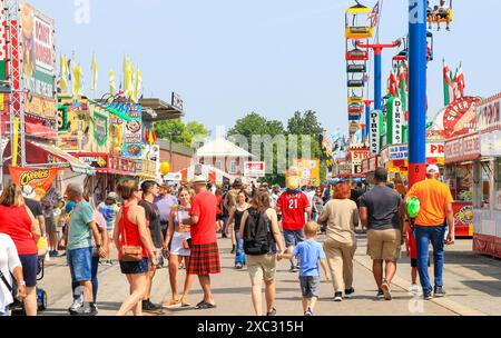 Columbus, Ohio, USA - 5 August 2023: People walking and enjoying their day at the Ohio State Fair in the summer of 2023. Stock Photo