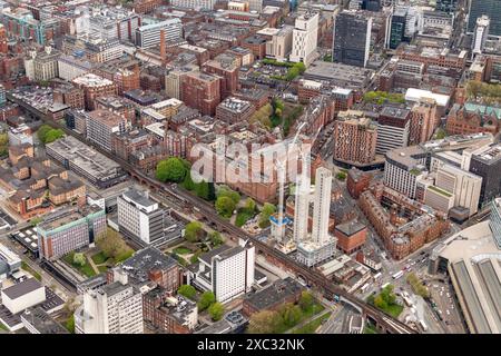 Aerial photo of Manchester City Centre from 2000 feet Stock Photo