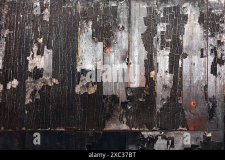 Burned wooden texture background. Burnt wooden surface Stock Photo