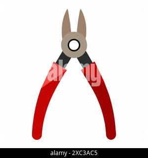 Orange and black pliers illustration isolated on a white background. concept of hand tools, construction, and repair. print, icon, logo, design elemen Stock Vector