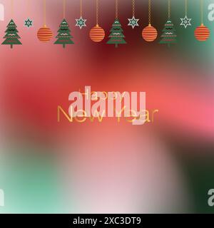 Happy New Year vector design, colorful illustration, gradient background. Stock Vector