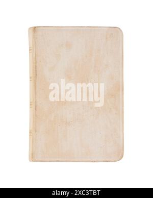 Old book cover isolated on white background with clipping path Stock Photo