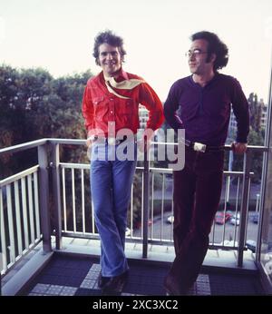 John Fogerty and Stu Cook od CCR posing, Amsterdam 1971, Photo Gijsbert Hanekroot Stock Photo